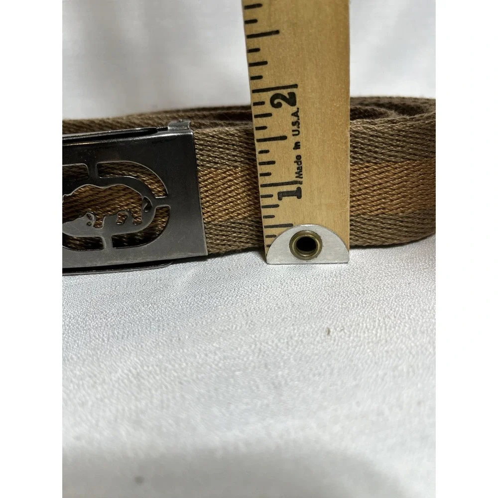 Ecko Unltd Clasp Belt Size 40 Brown Beige Stripe